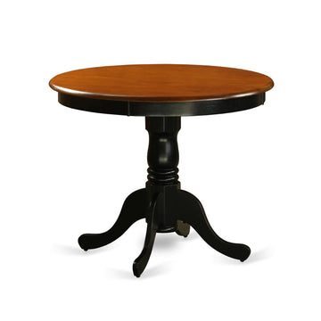 West Furniture ANT-BLK-TP Antique Kitchen Dining Table - a Round Solid Wood Table Top with Pedestal Base, 36x36 Inch
