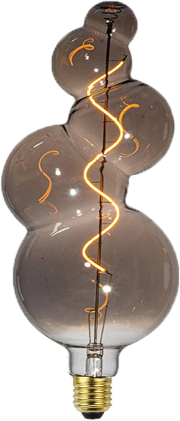 Decorative Large Vintage Light Bulb Bubble Shaped Light Bulb 4W LED Oversized Edison Bulb Warm White 2300K Smoky Grey