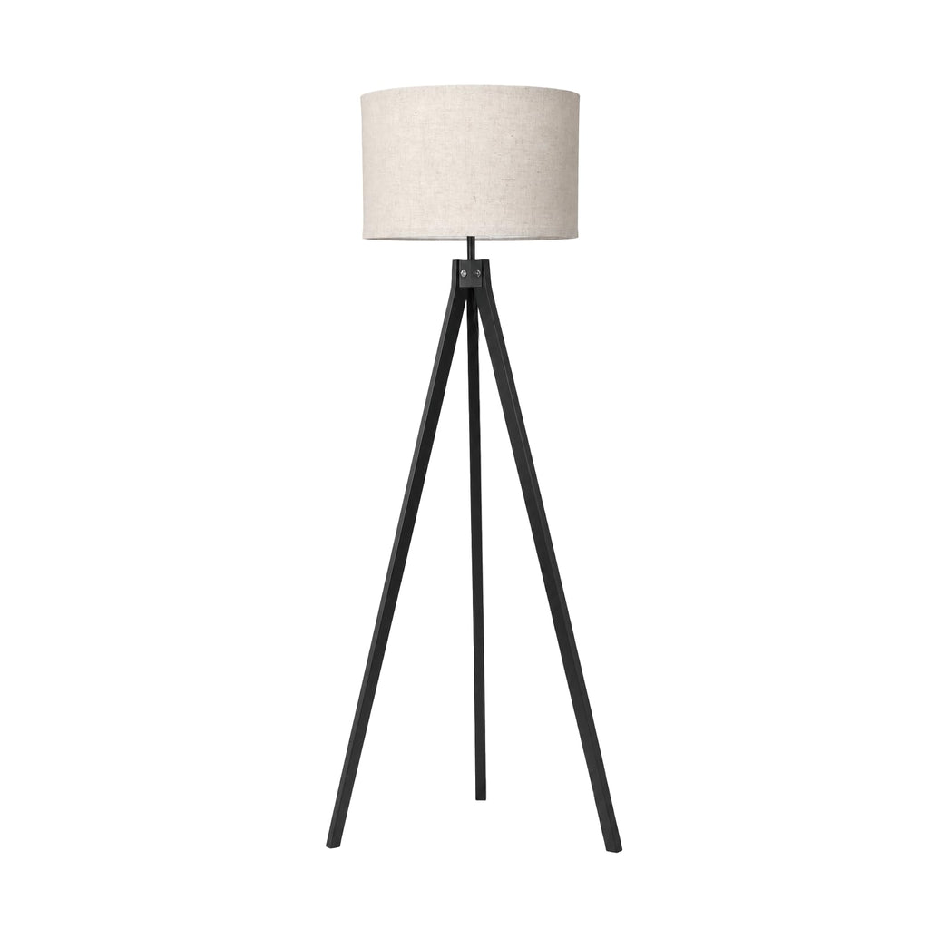 Wood Tripod Floor Lamp - Mid Century Standing Lamp with LED Dimmable