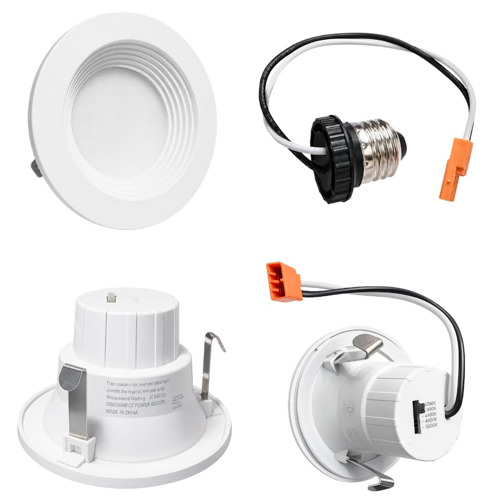 2 Inch 5CCT Recessed Retrofit Downlight Dimmable with Baffle Trim - UL Ceritfied - 24 Pack