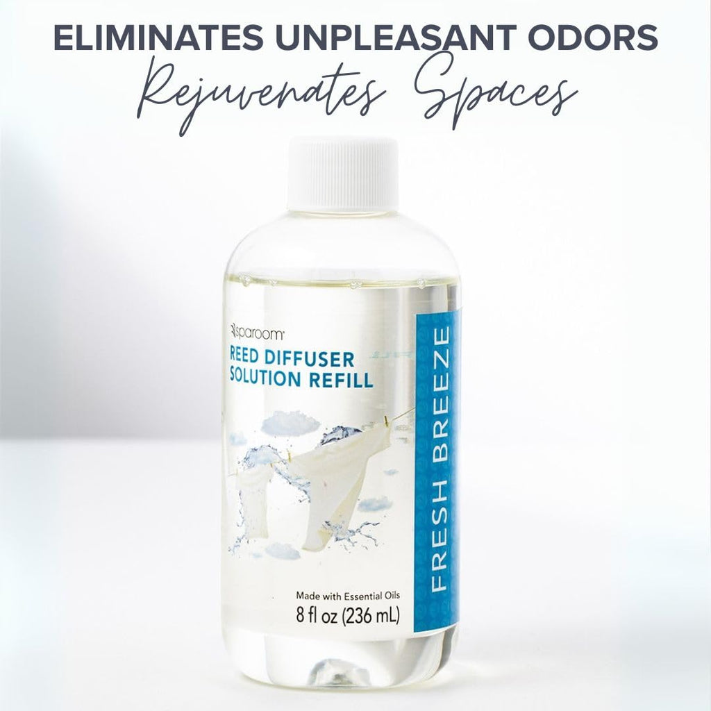 Reed Diffuser Oil Refill - Fresh Breeze Scent, 8oz Air Purifying Aroma for a Light and Open Feel, Ideal s or