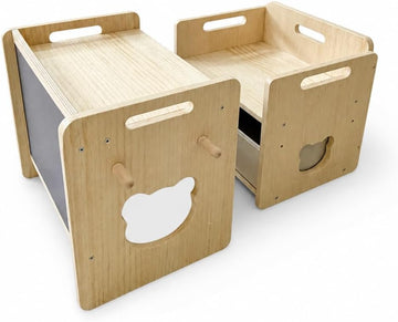 Weaning Table and Chair Set with Storage Box & Drawing Board