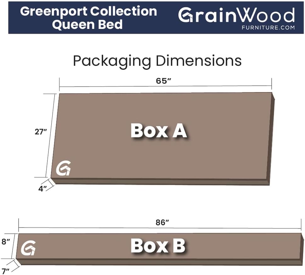 Greenport Solid Wood Platform Bed, Queen Size, Brushed Walnut