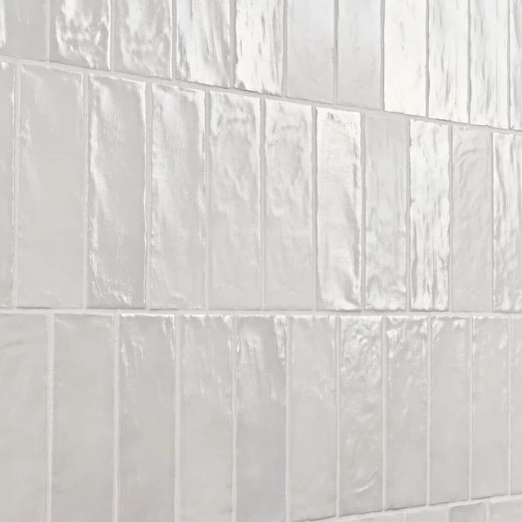 Mallorca Zellige | 2.5"x8" Zellige Ceramic Tile (5.38 Sq. Ft. / Carton) (White, Carton)