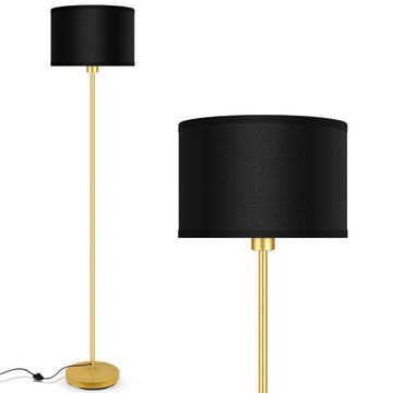 Gold Floor Lamps, Modern Bright Standing Lamp, Black Lamp Shades, Foot Switch, Simple Pole Lamps Corner Lamp, Den