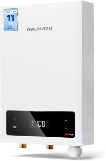 11kW Tankless Water Heater Electric, MIZUDO 240 Volt Instant Hot Water Heater
