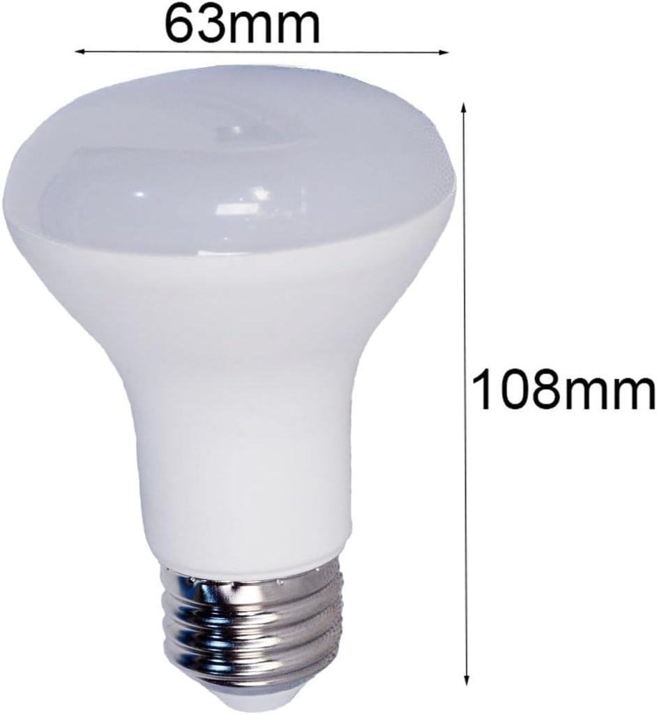 Br20 Smooth LED Light Bulb Warm White,8W (60W Equiv), 3000k,850lm, Dimmable,E26 Based,UL- Listed