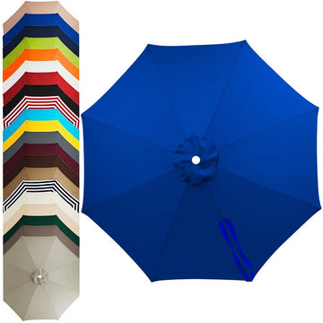 Patio Umbrella Replacement Canopy, Waterproof UV-Resistant Outdoor Round Umbrella Top Cover for Outdoor Garden Deck