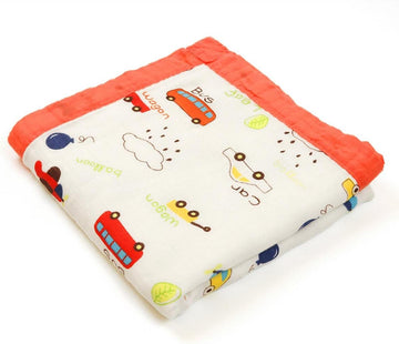 Coral Red Muslin Baby Blanket, Ultra Soft Hypoallergenic Baby Quilts, Unisex Baby Swaddle Wrap, Oversized 43 X 45