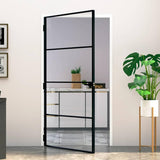 VidaXL vidaXL Interior Door, Aluminum Frame Glass Door, Inner Door with Alloy Handle for Bathroom Be