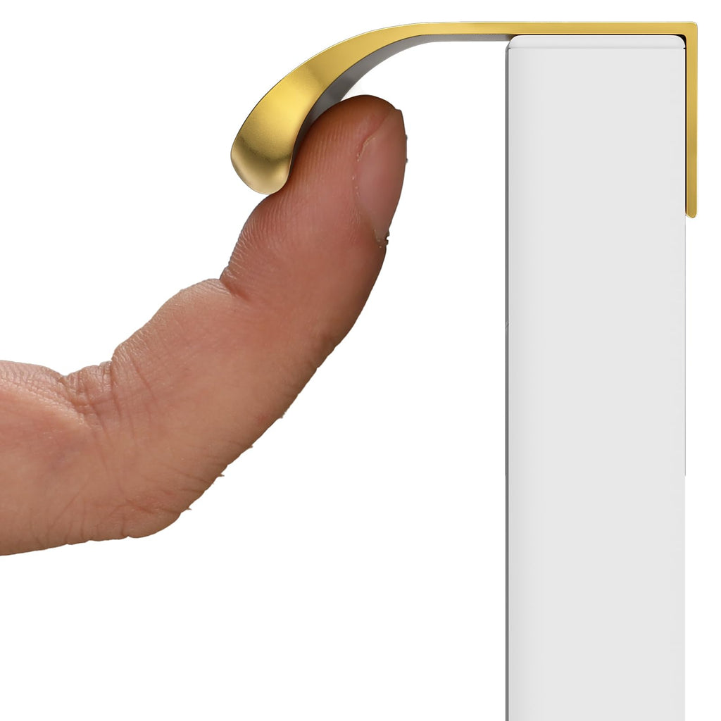 Matte Gold Cabinet Handles, Finger Pulls Cabinet Edge Pulls 2-1/2 Inch 20 Pack | Brushed Brass Drawer Handles Flat