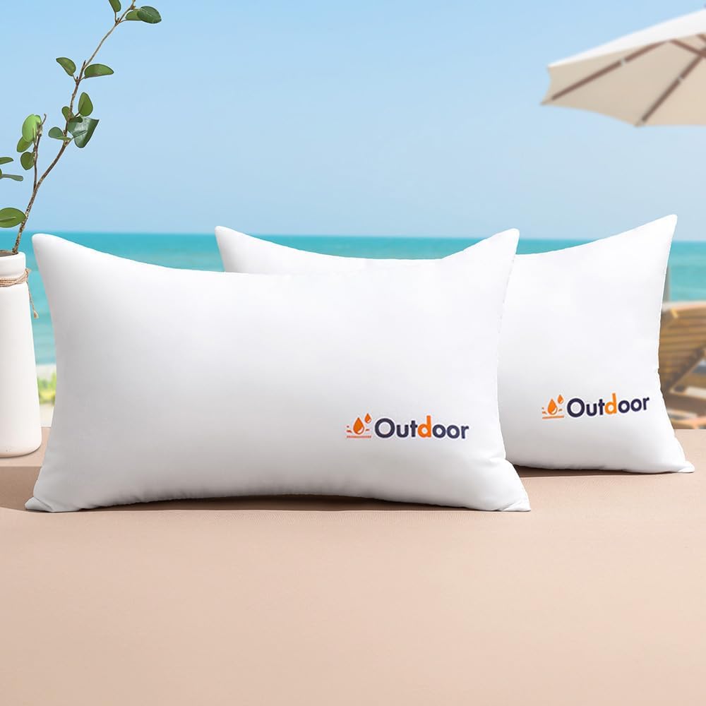 12x20 Inch Outdoor Waterproof Throw Pillow Inserts - Set of 2