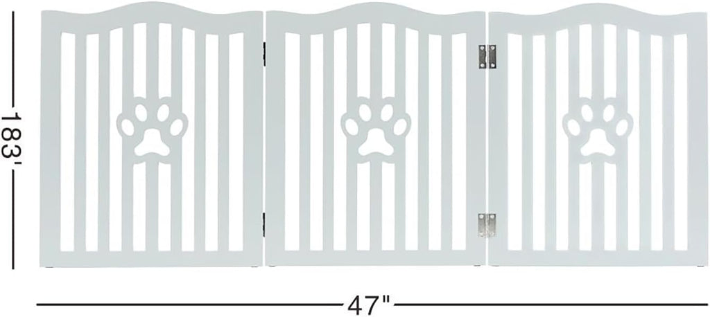 Pet Gate Wooden Free Grey Standing Dog Gate - Foldable