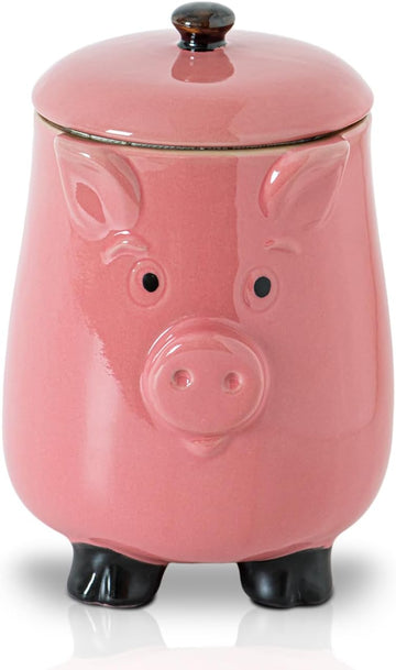 Ceramic Pig Cookie Jar with Airtight Lid Counter Candy Canister