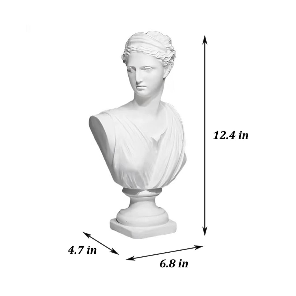 12.5 Inch Greek Statue of Diana, Classic Greek Mythology Head Bust Statue Resin Sculpture Figurines Coffee Table