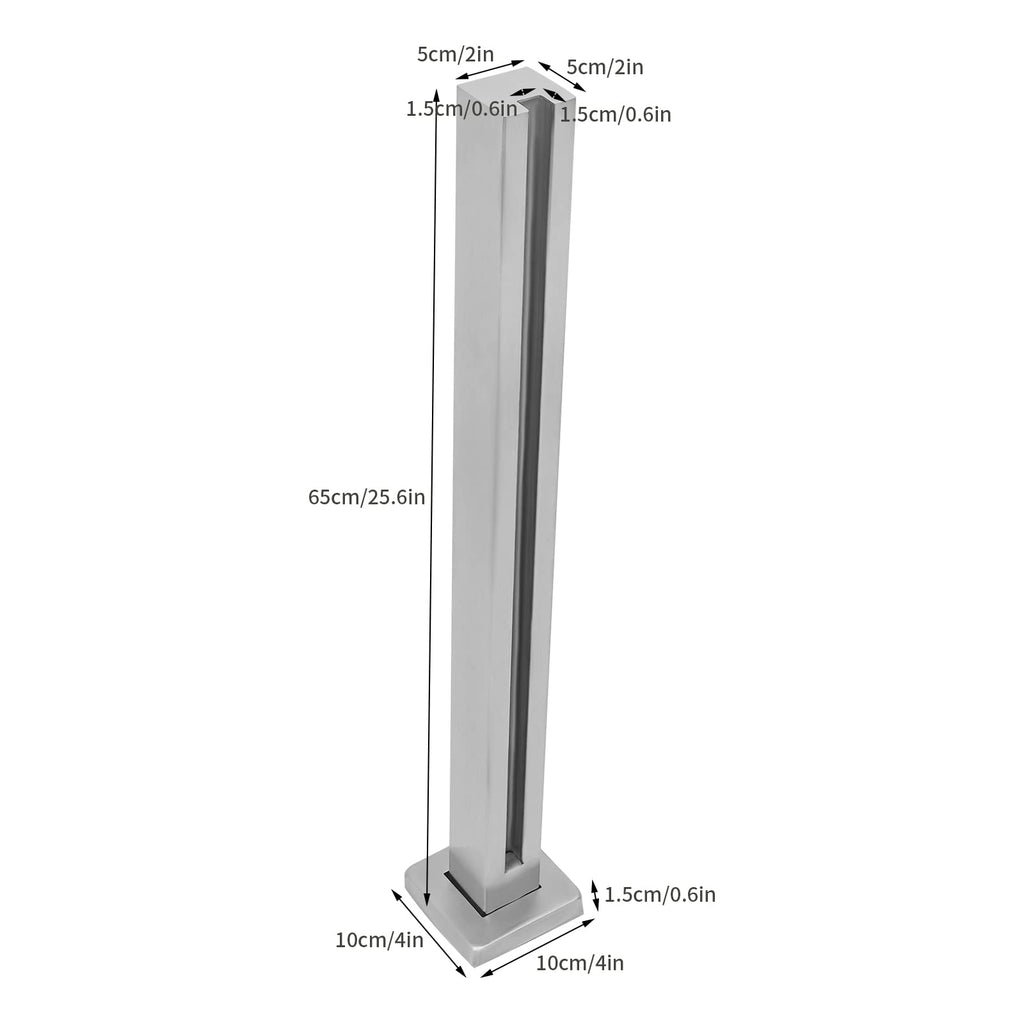 Glass Railing Post, 304 Stainless Steel Glass Balustrade, Balcony Guardrails for Balustrade Balcony Deck Stairs