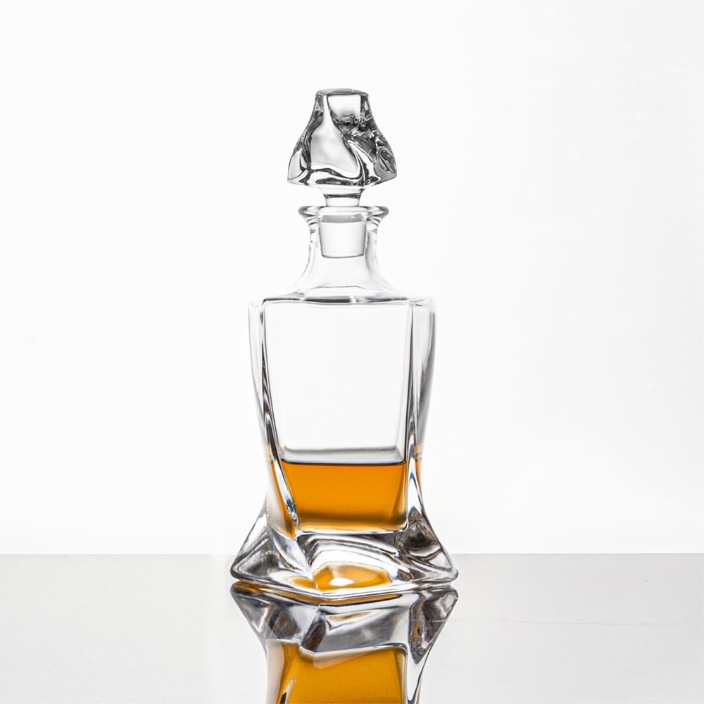 Whiskey Decanter 26 oz Twisted Shaped with Glass Stopper