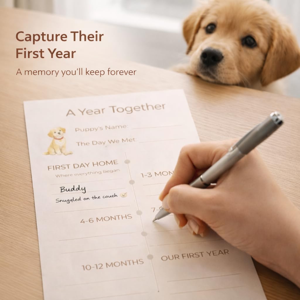 Puppy Welcome Home Gift Box - New Puppy Gift Basket with Toys, Slow Feeder & Milestone Card, Perfect Puppy Starter