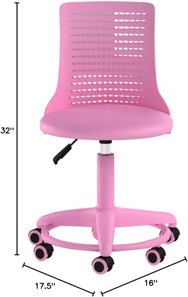 Kids Desk Chair Adjustable Height School/Home Children 4-12 Swivel with Anti-Scratch Wheels Breathable Back Chair