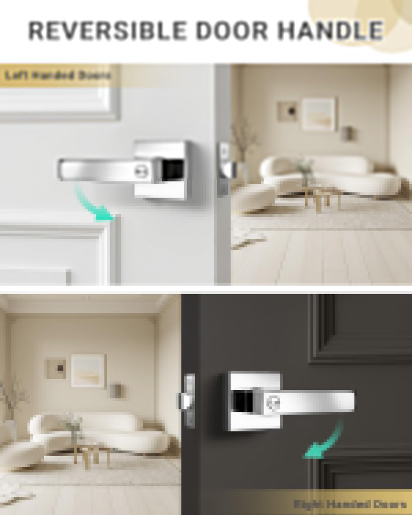 8 Pack Door Handles Interior Privacy Doorknob with Lock Polished Chrome Bedroom/Bathroom Door Handles