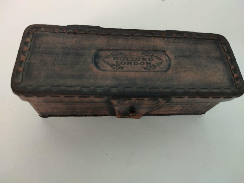 Vintage Kaleidoscope with Leather Box Antique Kaleidoscope Handmade Brass Kaleidoscope with Wooden Box - Vintage Look