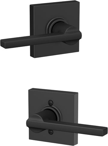 F10 LAT 622 COL Latitude Collins Passage Lever Hall and Closet, Matte Black - Door Lever