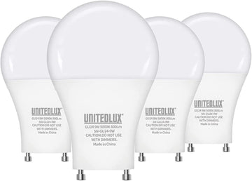 GU24 LED Light Bulb, 5000K Daylight, 9W(60W Equivalent), 800 Lumens, A19 Shape, Twist and Lock GU24 Pin Base with Two