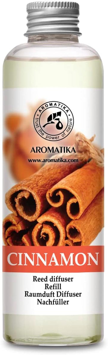 Cinnamon Reed Diffuser Refill with Natural Essential Cinnamon Oil 6.8 Fl Oz - Fresh & Long Lasting Fragrance - Reed
