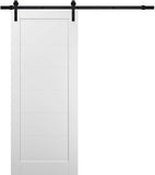 Quadro 4115 | Interior Single Sliding barn Door, no Glass, MDF, 42x84, White, Modern Style | Hardwar