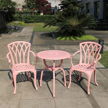 3-Piece Aluminum Outdoor Patio Furniture Set - Bistro for Patio, Garden & Porch