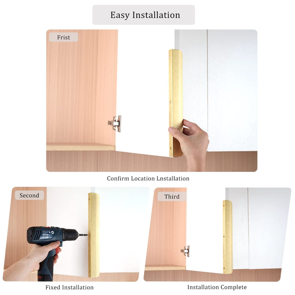 Edge Finger Tab Pulls for cabinets Kitchen Invisible Hardware Concealed Drawer Pull Aluminum Hidden Door Handles Pack