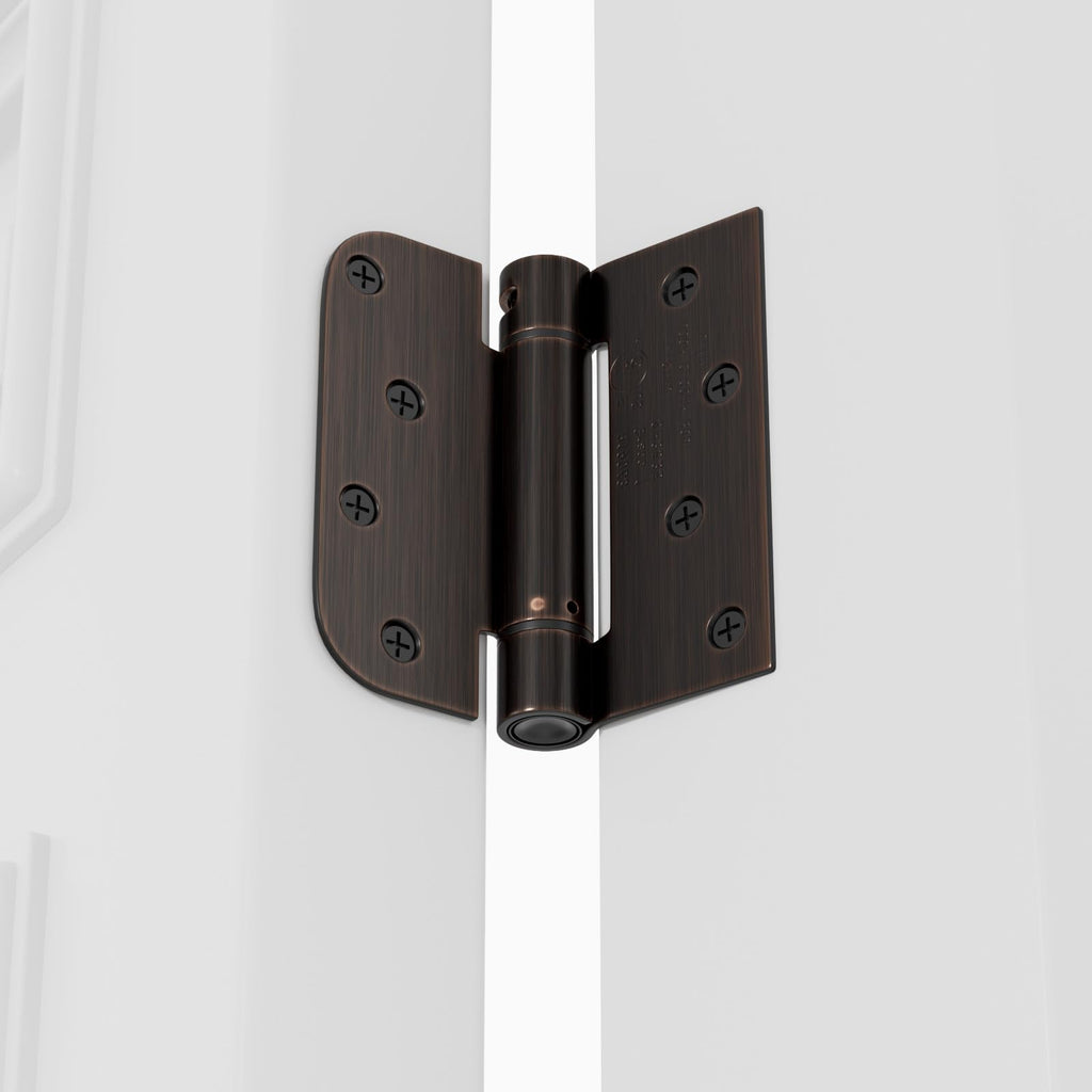 Bronze Door 4 Pack Spring Hinges 4" Square & 5/8" Radius Corners