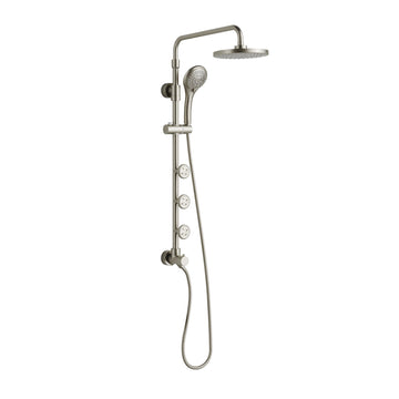 Lanikai Rain Shower Head with Handheld Spray Combo - Brushed Nickel - 8" Rain Showerhead with Handheld