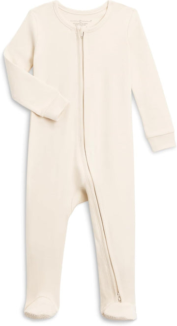 Zip-Up Footed Sleeper with Way Zipper - Organic Cotton Pajamas