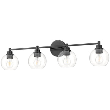 4 Light Bathroom Vanity Light Fixtures, Black Finish