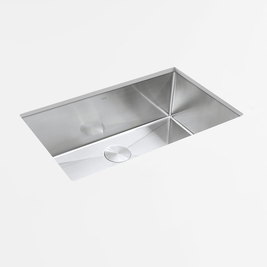 Modena 32-Inch Undermount Kitchen Sink - 32 x 19 x 10 in | 16 Gauge T304 Stainless Steel, Sound Guard, Sloped Bottom