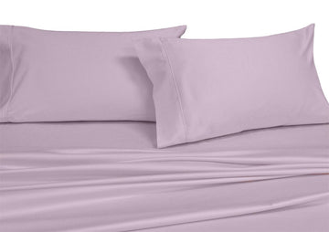 Hotel King Sheets Set, 250 Thread Count Cotton Percale, Lilac