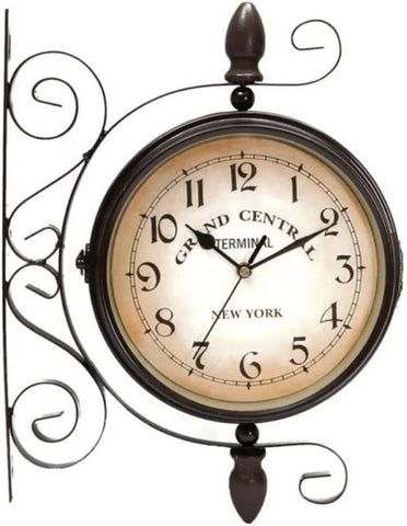 Vintage Double Sided Wall Clock Industrial Wall Clock for Outdoor Decorative Art Antique Decor Office Silent Kitchen Watches Steampunk...