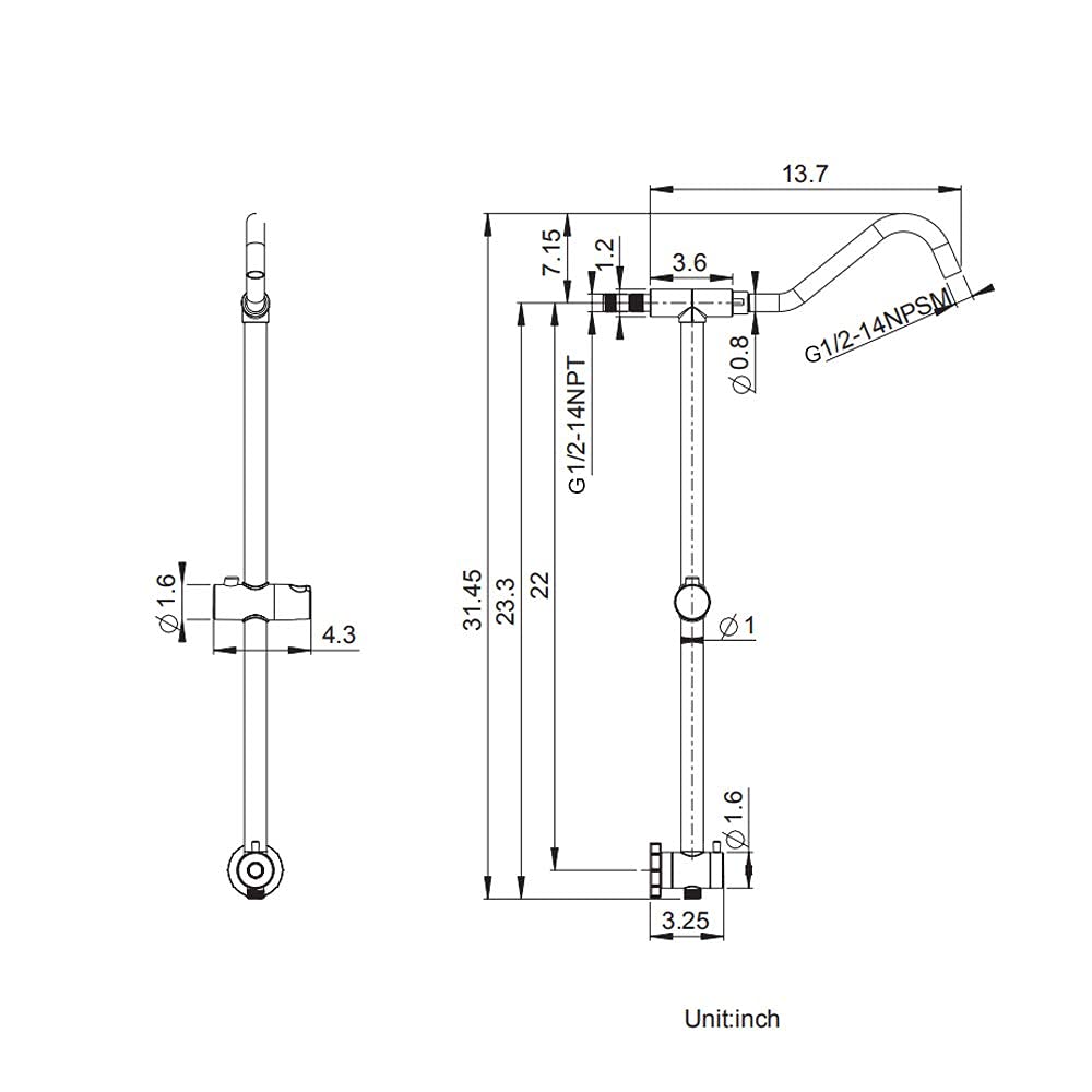 Shower Head with Handheld Combo - Dual Rainfall Shower Head, Stainless Steel 10 Inch Heads, 5-setting Handheld Sprayer