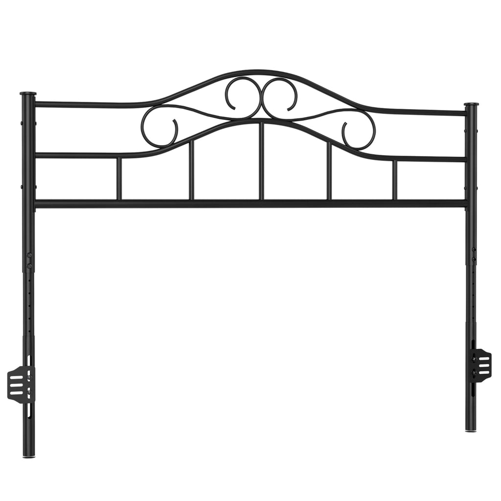 Farmhouse Metal Headboard Only, Height Adjustable, Black