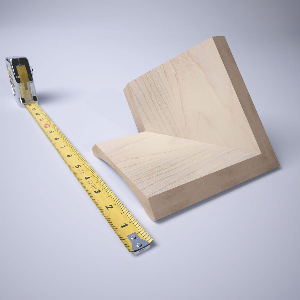3 1/2"P x 4"H Solid Hardwood Stain Grade Crown Moulding Outside Corner, Maple (Matches