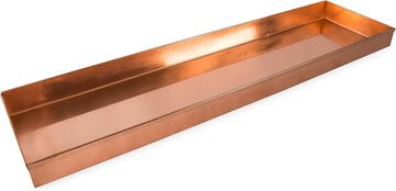 20 Inch Copper Plated Stainless Steel Planter Tray Rectangular Windowsill Herb Succulent Holder Modern Farmhouse
