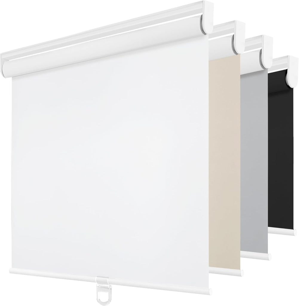 Cordless Blackout Roller Shades for Windows, Thermal Insulated UV Protection Pull Down Shades, Total Blackout Window