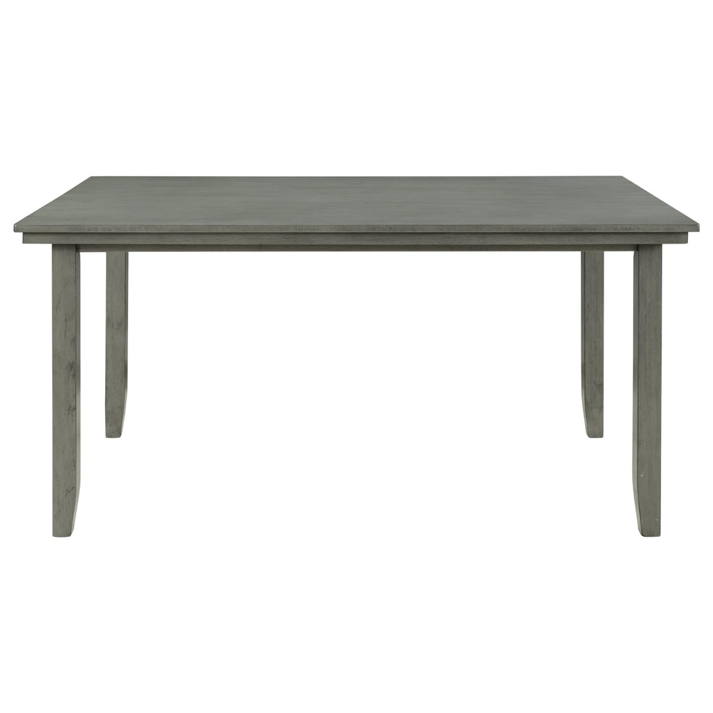 Wooden Kitchen Table and Chairs Set with Bench for 6 Persons Farmhouse 6 Piece Dining Room Table Set, Darkk Gray