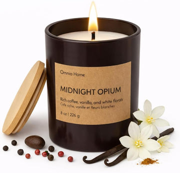 Vanilla Jasmine Scented Soy Wax Candle - Floral Candles Scented with Notes of Jasmine, Vanilla & Tonka Bean - Elegant - Set of 8