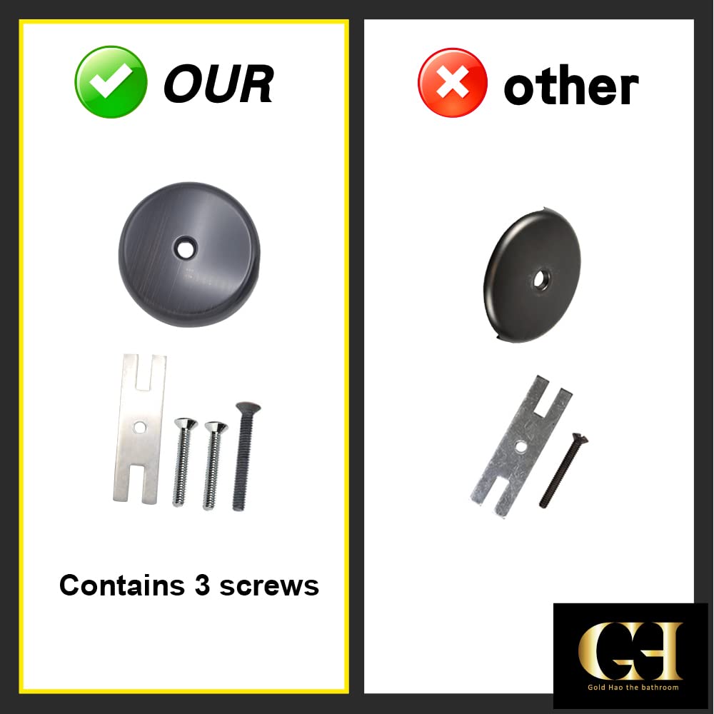 Single-Hole Bathtub Overflow Drain Cover Plate, Oil Rubbed Bronze