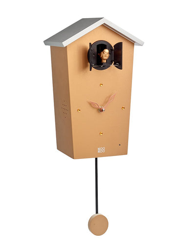 Birdhouse Copper Limited Edition, Modern Design Cuckoo Clock with 12 Natural Bird Voices or Cuckoo Call