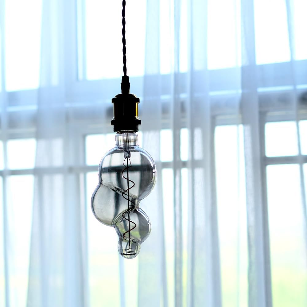 Vintage Led Bulb G30 Small Bubble 4W Dimmable 110-130V E26 Base Specialty Decorative Edison Bulb Smoke Gray Glass