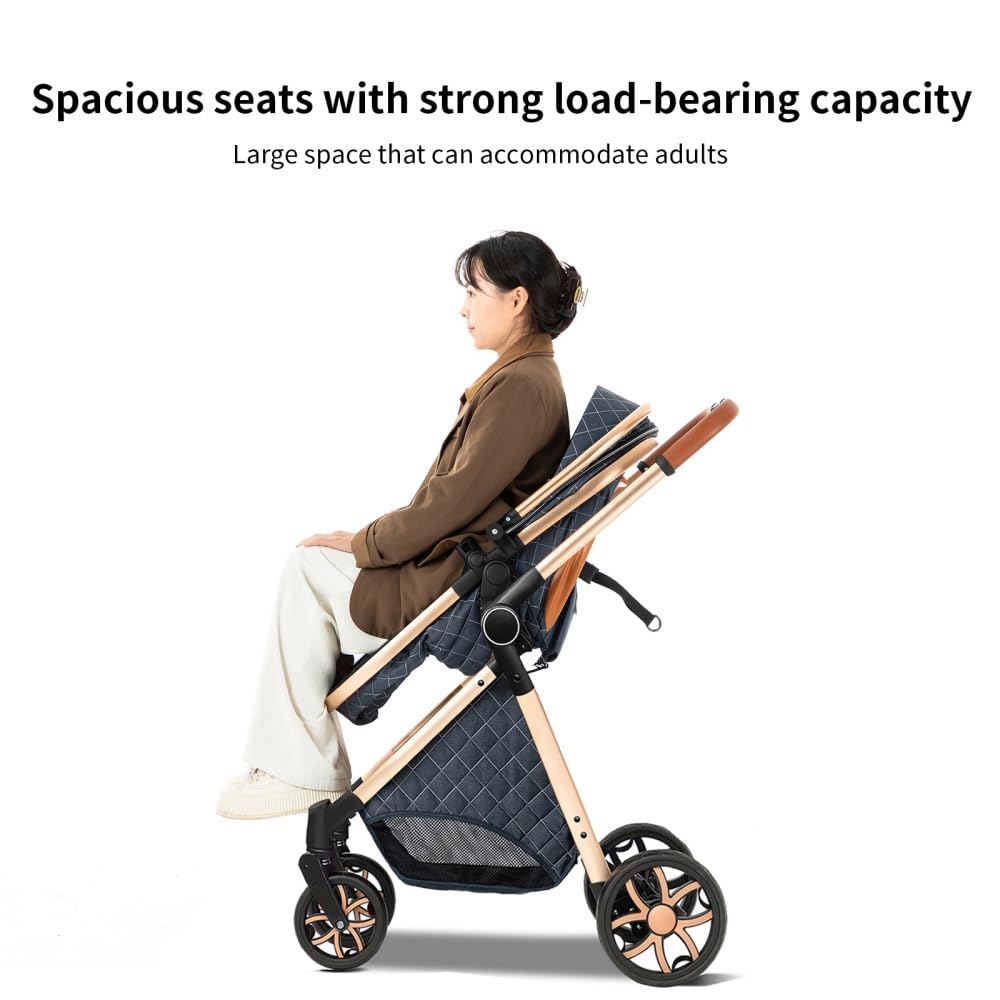 2 in 1 High View Convertible Baby Stroller,White