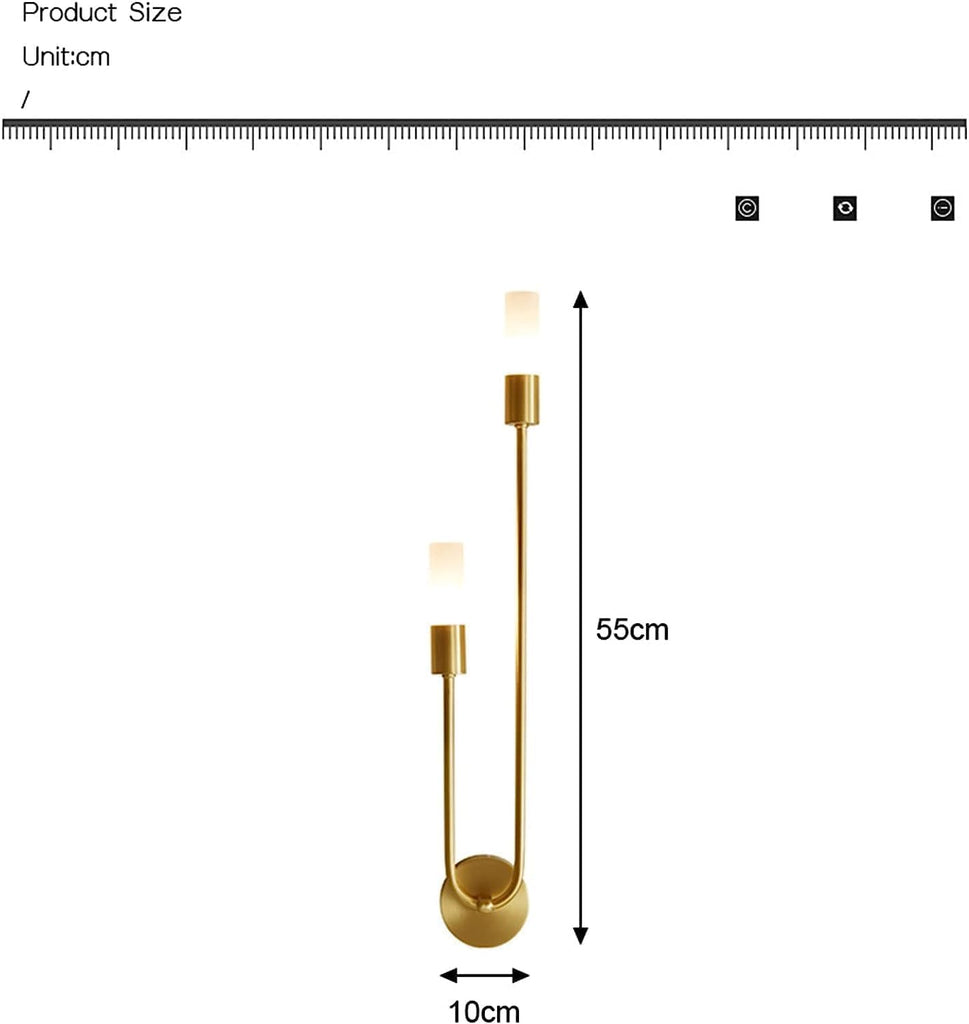Brass Finish Wall Sconces 2-Light G9 Gold Vanity Lights, Modern Wall Mount Light Fixtures with White Acrylic Shade